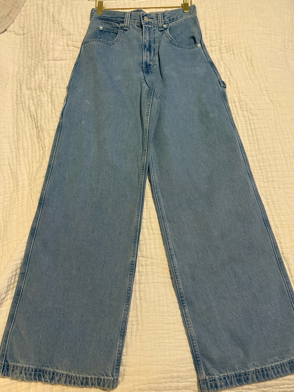 Levis Cinch Baggy Wide-Leg Carpenter Jeans - Light Blue Denim EUC 1508